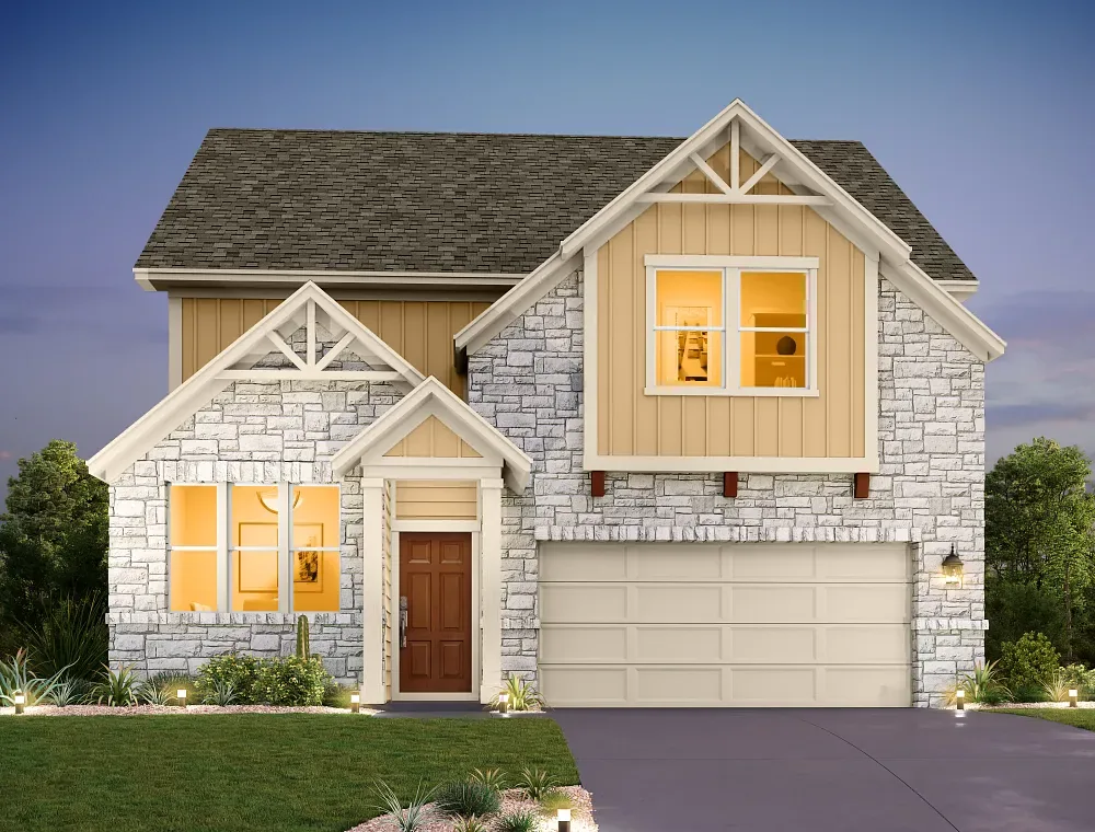 Builder rendering of a Ashton Woods home in Rolling Glen, Hutto