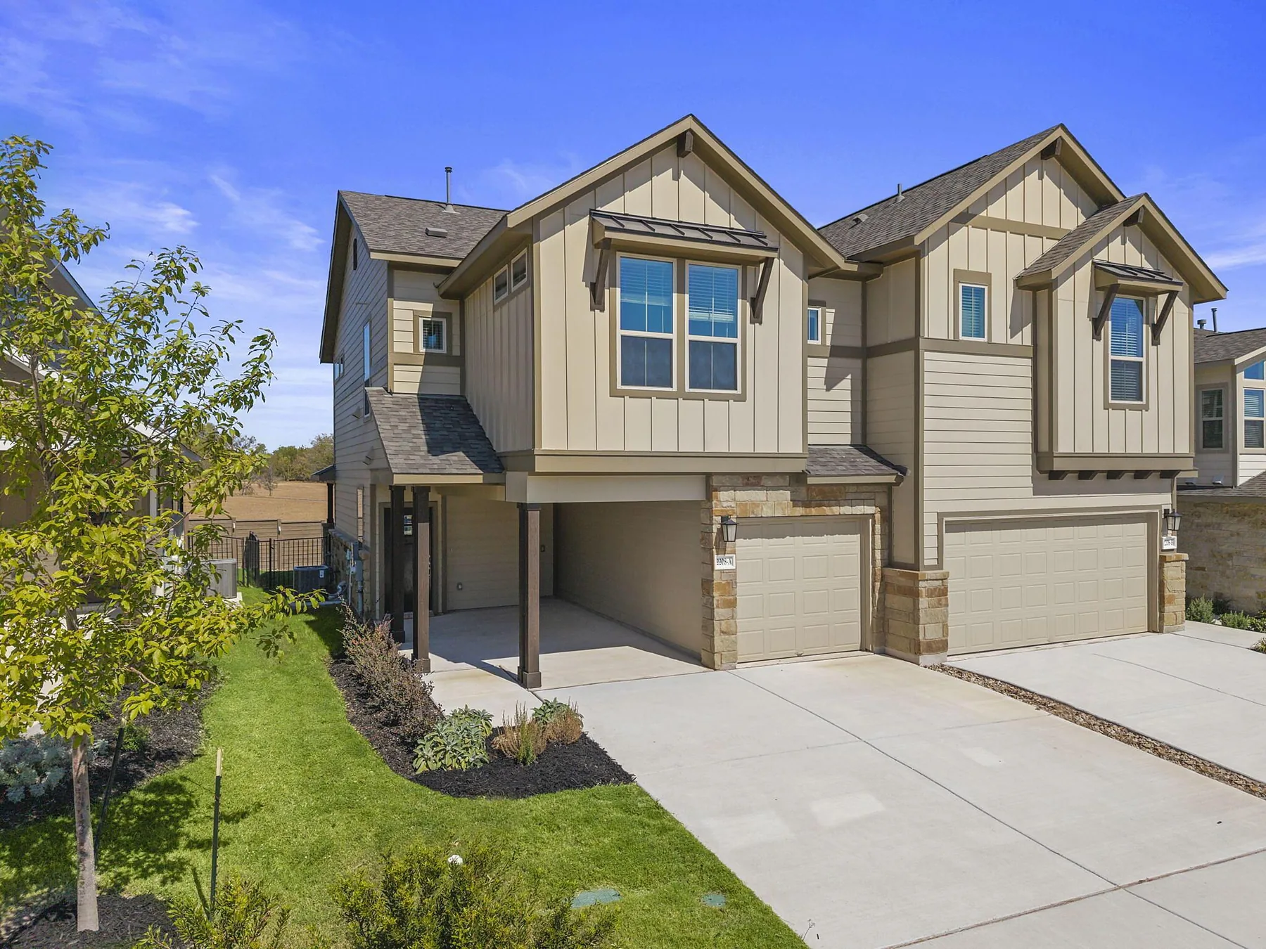 Exterior of a Empire Homes home in Villas at Rowe, Pflugerville
