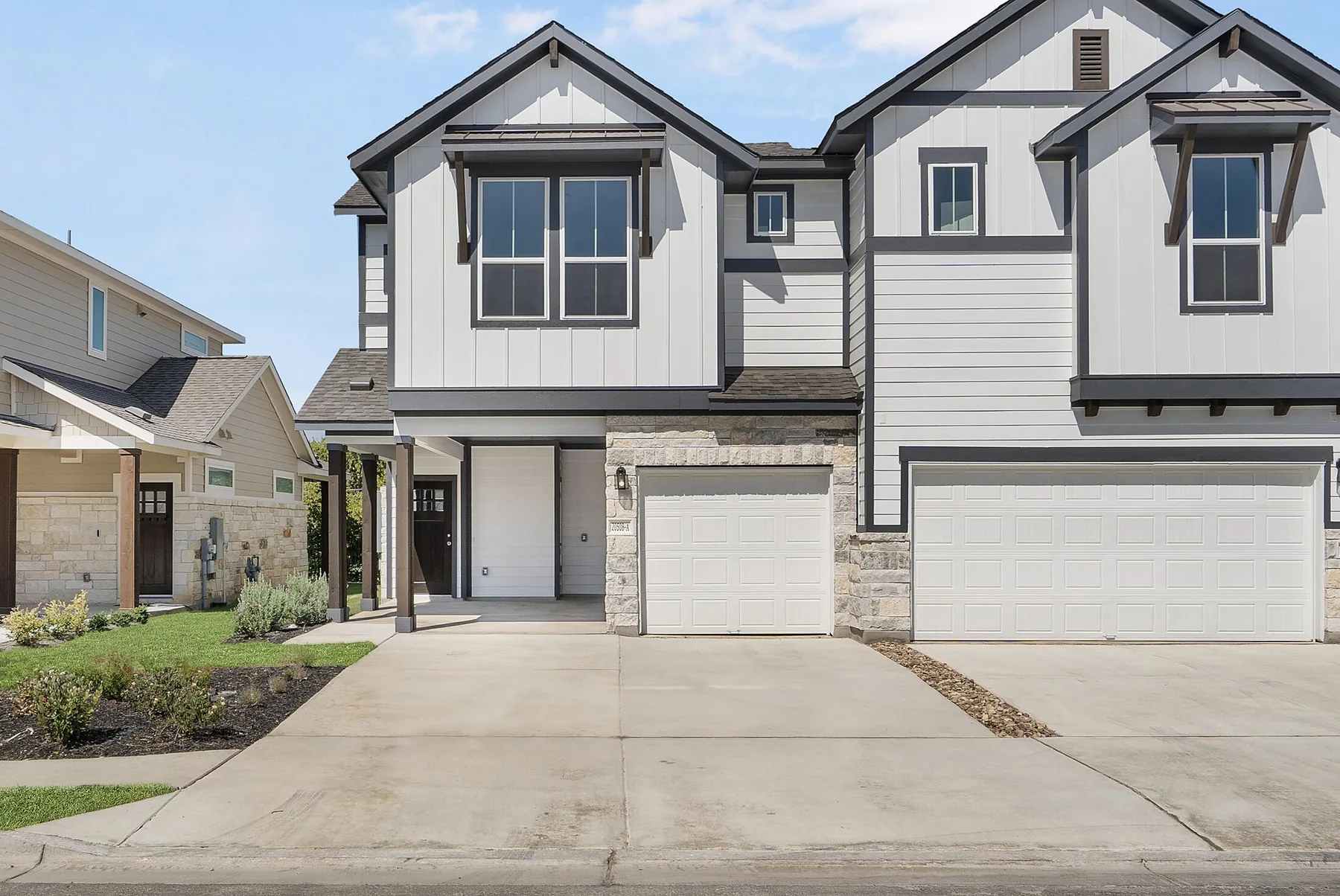 Exterior of a Empire Homes home in Villas at Rowe, Pflugerville